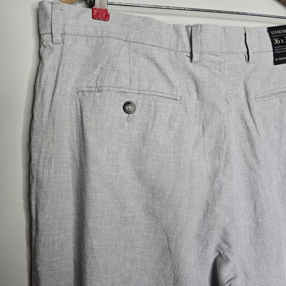 Banana Republic Mens Linen Blend Standard Fit Pants Blue 36x32 NEW $89.99